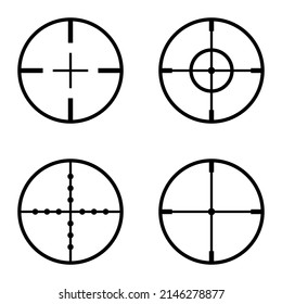 Crosshairs Flat Icon Set Isolated On Stock Vector (Royalty Free ...