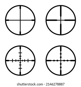 Crosshairs Flat Icon Set Isolated On Stock Vector (Royalty Free ...