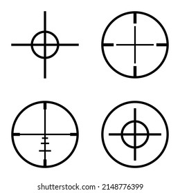 Crosshair-Flachbildset einzeln auf weißem Hintergrund