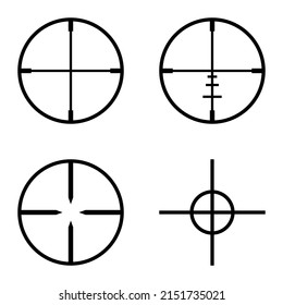 Crosshairs Flat Icon Set Isolated On Stock Vector (Royalty Free ...