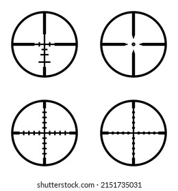 Crosshairs Flat Icon Set Isolated On Stock Vector (royalty Free 