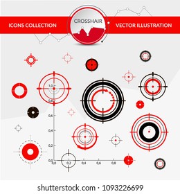 crosshairs icon - vector target aim, sniper symbol - weapon illustration