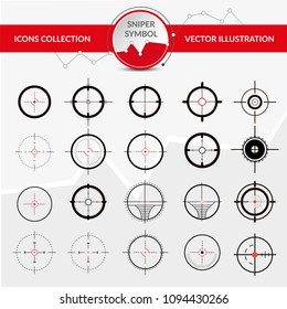 crosshairs icon - vector target aim, sniper symbol - weapon illustration