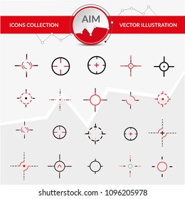 crosshairs icon - vector target aim, sniper symbol - weapon illustration