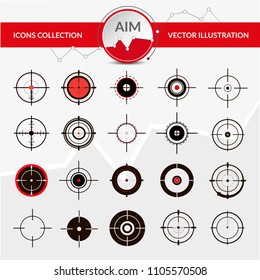 crosshairs icon - vector target aim, sniper symbol