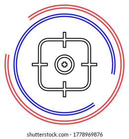 crosshairs icon - vector target aim, sniper symbol - weapon illustration. Thin line pictogram - outline editable stroke