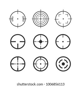 Crosshairs Icons Set Line Style Aiming Stock Vector (Royalty Free ...