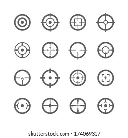 Crosshairs icons. Vector.