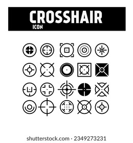 Crosshairs, Mittelpunkt, in Vektorsymbol-Set;