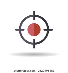Icono aislado de Vector de destino de destino de punto de mira. Signo de navegación. Símbolo del gráfico para el diseño del Sitio web y de los App del viaje y del turismo, logotipo, App, UI