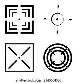 Crosshairs2 flaches Symbol einzeln auf weißem Hintergrund