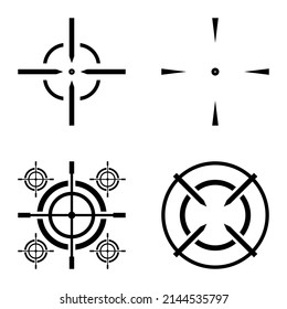Crosshairs2 flaches Symbol einzeln auf weißem Hintergrund