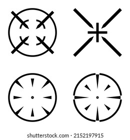 Crosshairs2 flaches Symbol einzeln auf weißem Hintergrund