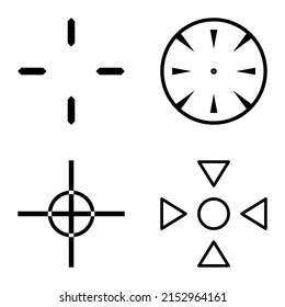 Crosshairs2 Flat Icon Set Isolated On White Background