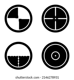 Crosshairs_glyph Flat Icon Set Isolated On White Background
