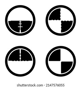 Crosshairs_glyph Flat Icon Set Isolated On White Background