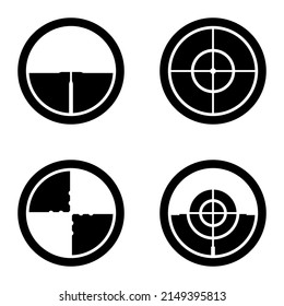 Crosshairs_glyph Flat Icon Set Isolated On White Background