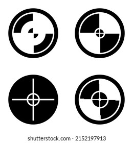 Crosshairs_glyph Flat Icon Set Isolated On White Background