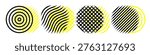 Crosshatch circles pattern set, line hatch textures. Simple line geometric collection, abstract pencil shading vector textured shapes on white background