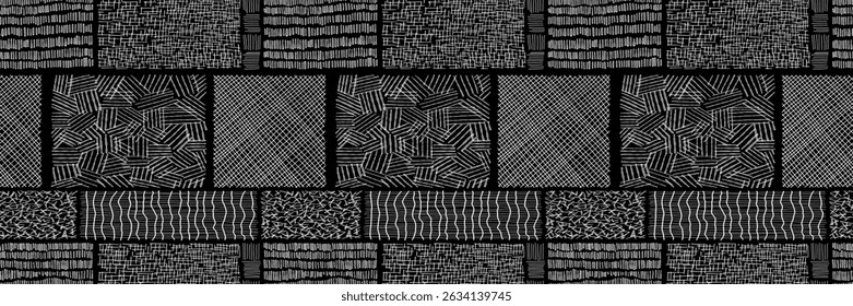 Crosshatch pattern texture seamless pattern. Hand drawn pencil line. Wood, rain, stripe, hatch organic shape collection. Sketch vector illustration.