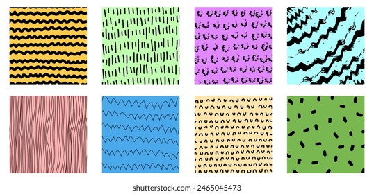 Crosshatch pattern texture set.Vector scribble strokes collection. Doodle shapes. Graphic vector freehand 