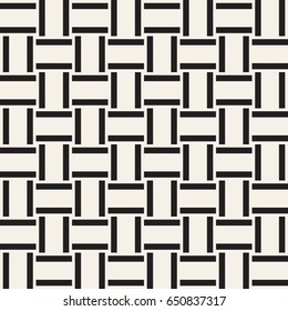 Crosshatch vector seamless geometric pattern. Crossed graphic rectangles background. Checkered motif. Seamless black and white texture of crosshatched bold lines. Trellis simple fabric print.