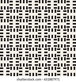 Crosshatch vector seamless geometric pattern. Crossed graphic rectangles background. Checkered motif. Seamless black and white texture of crosshatched bold lines. Trellis simple fabric print.