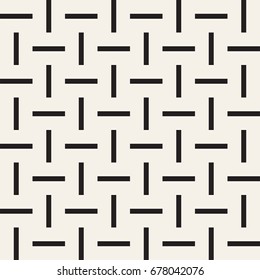 Crosshatch vector seamless geometric pattern. Crossed graphic rectangles background. Checkered motif. Seamless black and white texture of crosshatched bold lines. Trellis simple fabric print.