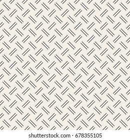 Crosshatch vector seamless geometric pattern. Crossed graphic rectangles background. Checkered motif. Seamless black and white texture of crosshatched bold lines. Trellis simple fabric print.