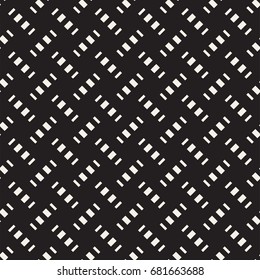 Crosshatch vector seamless geometric pattern. Crossed graphic rectangles background. Checkered motif. Seamless black and white texture of crosshatched lines. Trellis simple fabric print.
