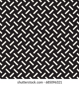 Crosshatch vector seamless geometric pattern. Crossed graphic rectangles background. Checkered motif. Seamless black and white texture of crosshatched bold lines. Trellis simple fabric print.