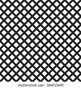 Crosshatch Vektor nahtloses Muster. Überkreuztes grafisches Muster. Nahtlose schwarz-weißer Hintergrund-Textur von übereinander geschatteten, fetten Linien. Trellis-Muster. Einfaches Stoffdruck.