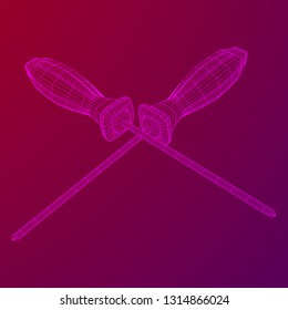 Crosshead screwdriver. Handyman tool for home repair. Maintenance themed abstract model wireframe low poly mesh vector illustration