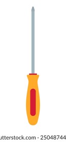 Cross-head screwdriver isolated on white background, repair and maintenance concept
