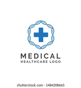 Crosshealth medical logo design with circle helix frames