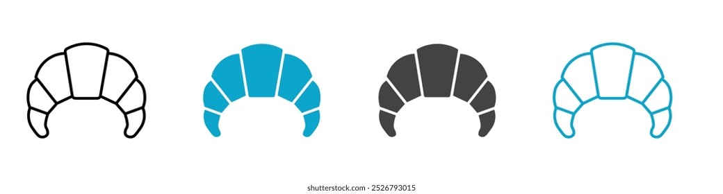 crossiant icon vector illustration set