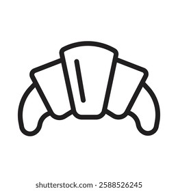 Crossiants Icon Isolated flat vector in outline