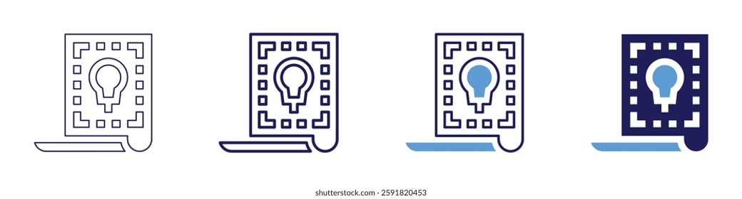 Cross-industry innovation icon in 4 different styles. Thin Line, Line, Bold Line, Duotone. Duotone style. Editable stroke.