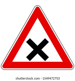 Crossing and attention sign on white