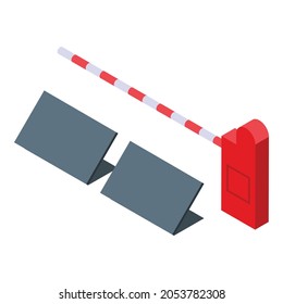 Crossing barrier icon. Isometric of Crossing barrier vector icon for web design isolated on white background