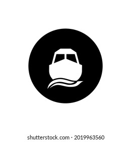 Crossing boat icon circle black illustration vector editable. ferry boat transportation icon.