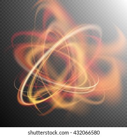 Crossing circles and ovals. Glowing effect, light. EPS 10 vector file included