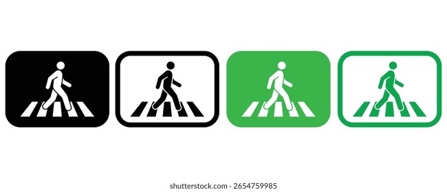 crossing icon set vector on white background.