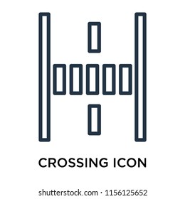 Crossing icon vector isolated on white background, Crossing transparent sign , line symbol or linear element design in outline style