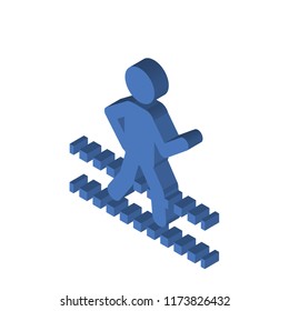 Crossing isometric left top view 3D icon