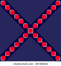 Crossing lines with red squares label