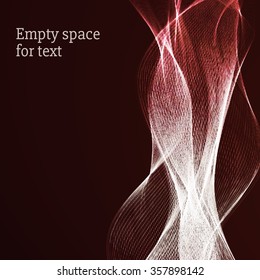 Crossing overlay fiery lines. Abstract red neon background for flyers and posters. Digital dynamic effect. Empty space for text. Outline of flame. Template for presentation design. Vector illustration