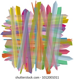 Crossing prismatic shapes creating exciting, modern pattern