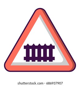 Crossing railroad barrier icon. Cartoon illustration of crossing railroad barrier vector icon for web design