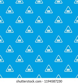 Crossing railroad barrier pattern vector seamless blue repeat for any use